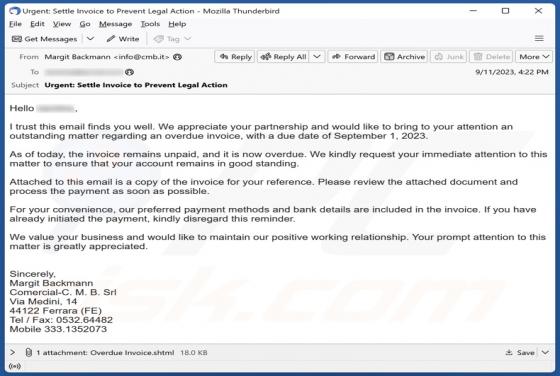 Overdue Invoice Email Scam
