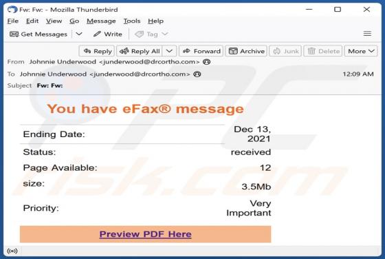 You Have eFax Message Email Scam