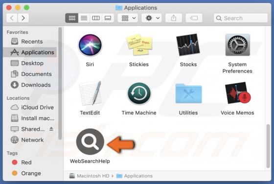 WebSearchHelp Adware (Mac)