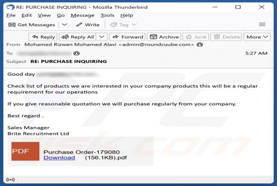 We Are Interested In Your Company Products Email Scam