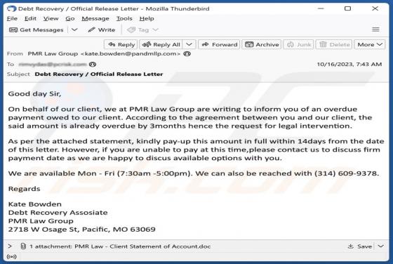 PMR Law Group Email Virus
