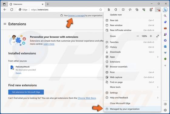 Edge "Managed by Your Organization" Browser Hijacker