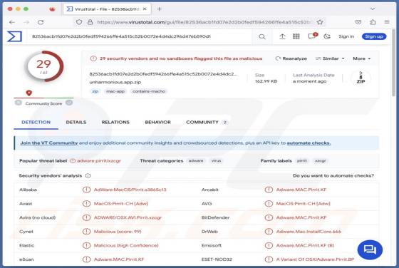 Unharmonious.app Adware (Mac)
