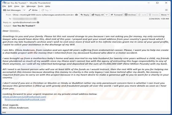 Work For Charity Email Scam