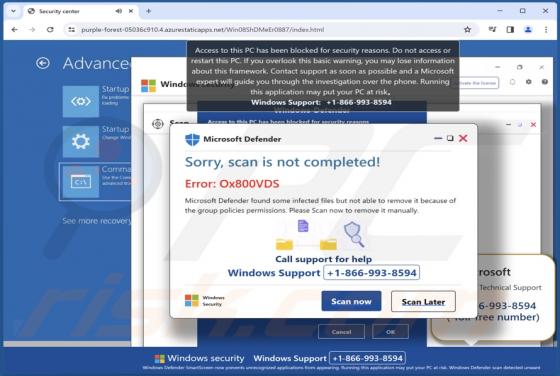 Error: Ox800VDS POP-UP Scam