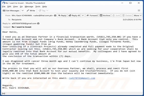 Overseas Partner Email Scam