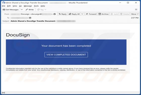 DocuSign - Completed Document Email Scam