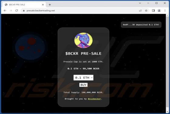 $BCKR PRE-SALE Scam