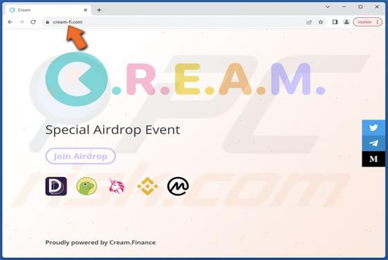 Cream Airdrop Scam