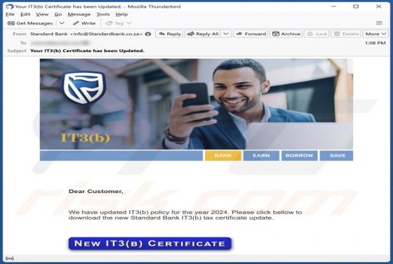 Standard Bank IT3(b) Policy Email Scam