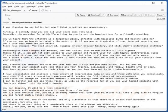 Internet Is A Dangerous Place Email Scam