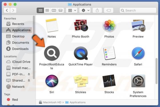 ProjectRootEducate Adware (Mac)