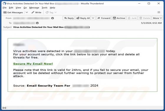 Virus Activities Were Detected Email Scam