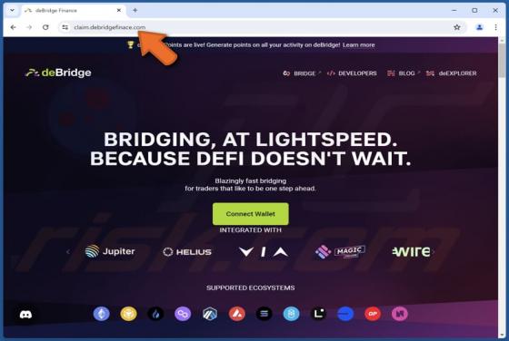 Fake deBridge Website Scam