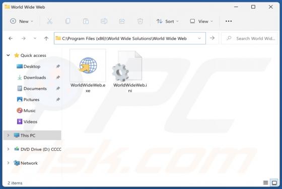 World Wide Web Unwanted Application