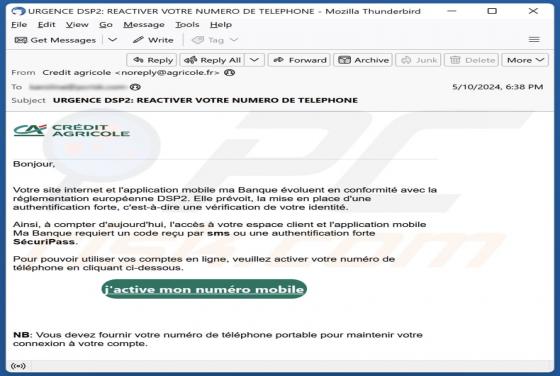 Crédit Agricole Email Scam