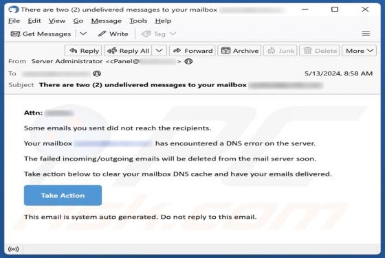 DNS Error Email Scam