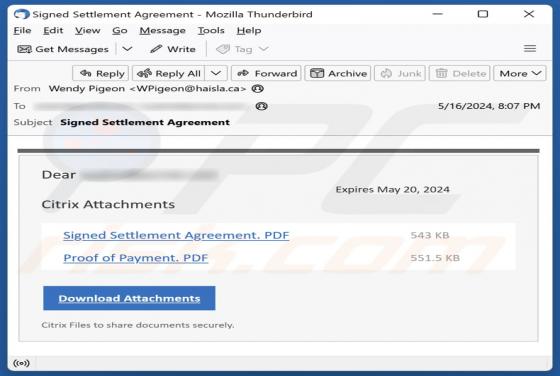 Citrix Attachments Email Scam