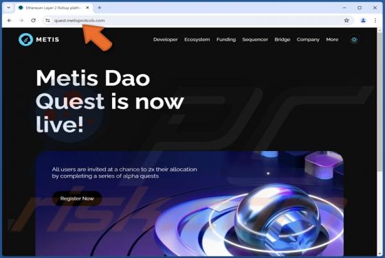 Metis Dao Quest Registration Scam