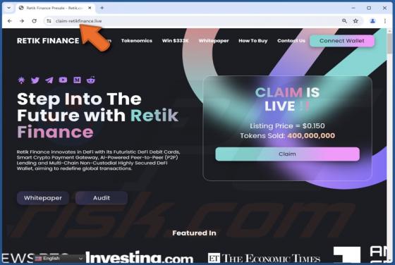 Retik Finance Giveaway Scam