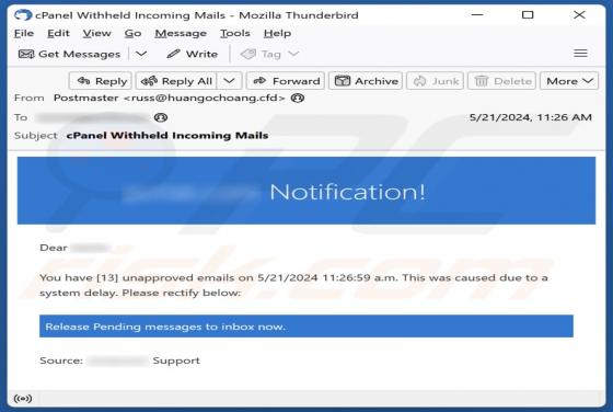 Unapproved Emails Scam