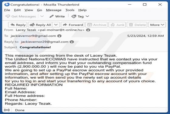 PayPal Escrow Account Email Scam
