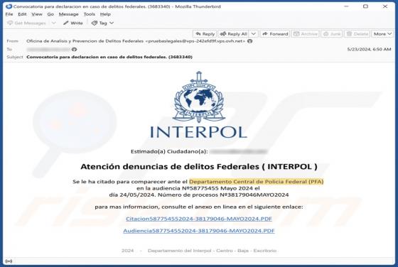 Interpol Email Virus