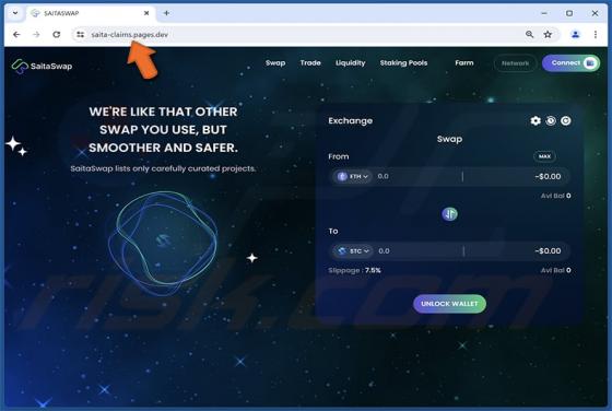 Fake SaitaSwap Website Scam