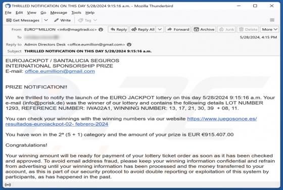 EUROJACKPOT Email Scam