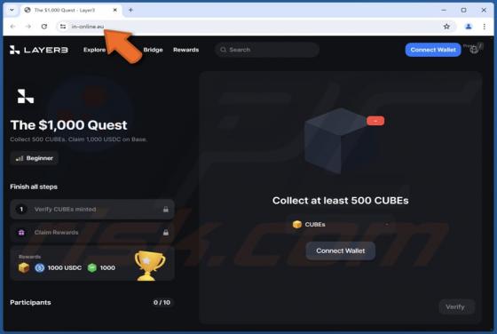 Collect 500 CUBEs Scam