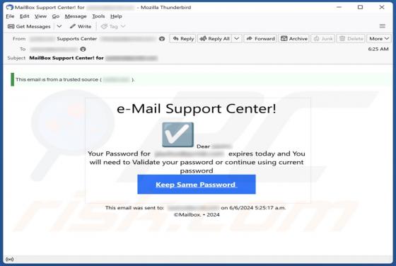 e-Mail Support Center Scam