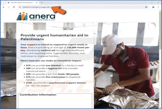 Humanitarian Aid To Palestinians Crypto Scam