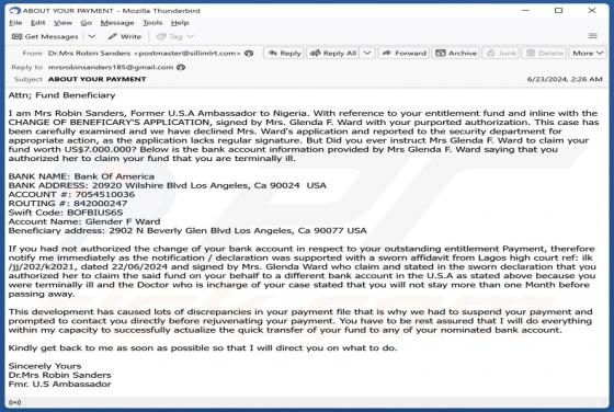 Authorization To Claim Funds Email Scam