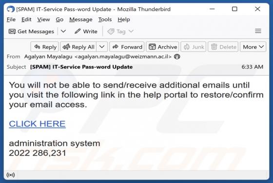 Restore/Confirm Your Email Access Scam