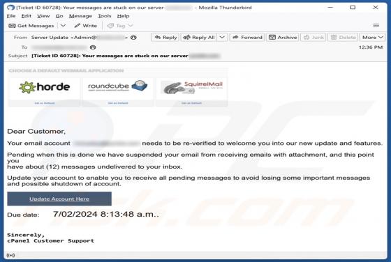 Your Email Account Needs To Be Re-verified Scam