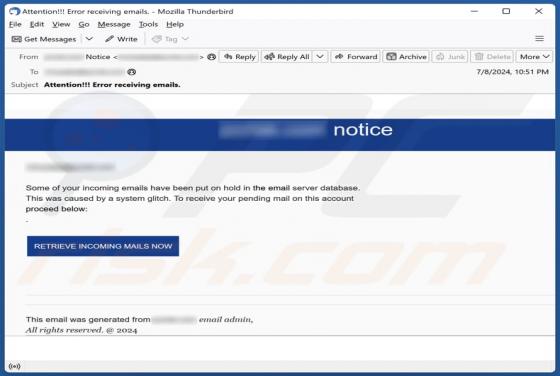 System Glitch Email Scam
