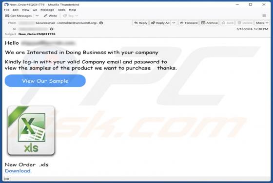 Doing Business With Your Company Email Scam