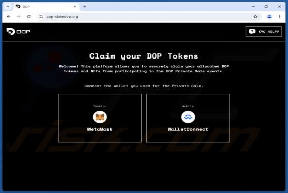 DOP Tokens Claim Scam