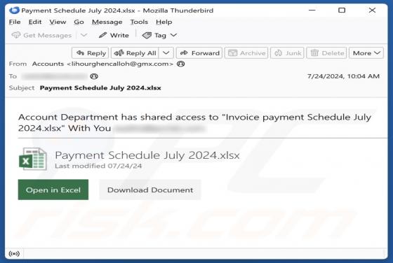 Account Department Email Scam