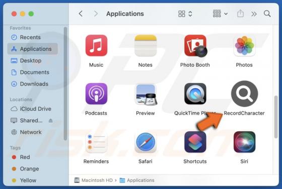 RecordCharacter Adware (Mac)