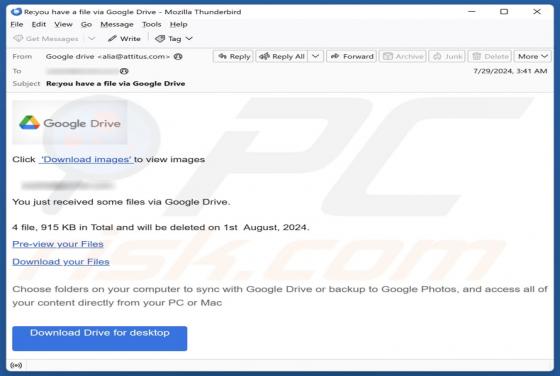 Google Drive Email Scam