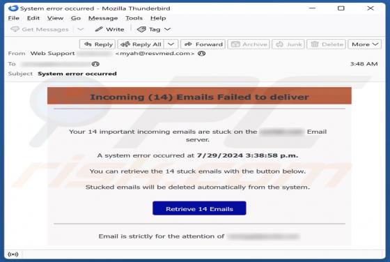 Emails Failed To Deliver Scam