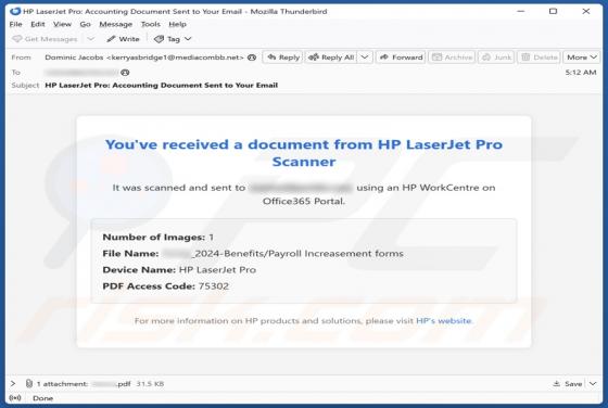 HP Scanner Email Scam