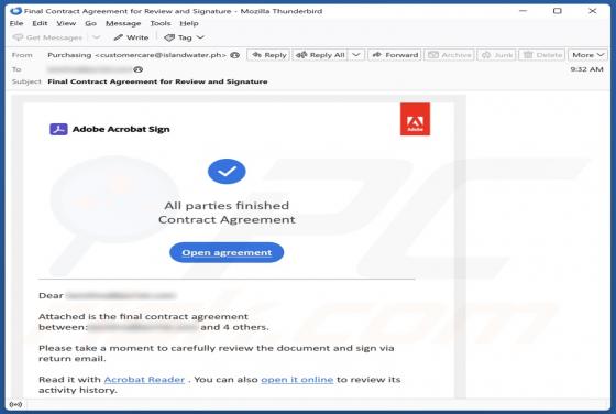 Adobe Contract Agreement Email Scam