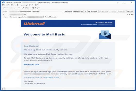 Webmail - Mail Basic Email Scam