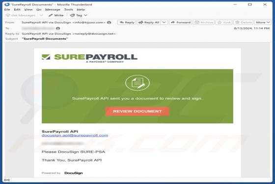SurePayroll Email Scam