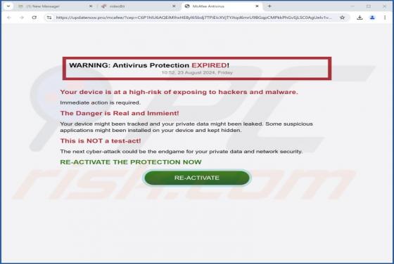WARNING: Antivirus Protection EXPIRED! POP-UP Scam