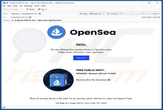 OpenSea Mystery Boxes Email Scam