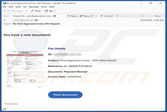 You Have A New Document Email Scam