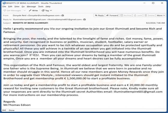 Join Our Great Illuminati Email Scam